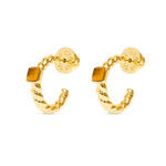 Load image into Gallery viewer, Everyday Twist Hoop Earrings Tigers Eye

