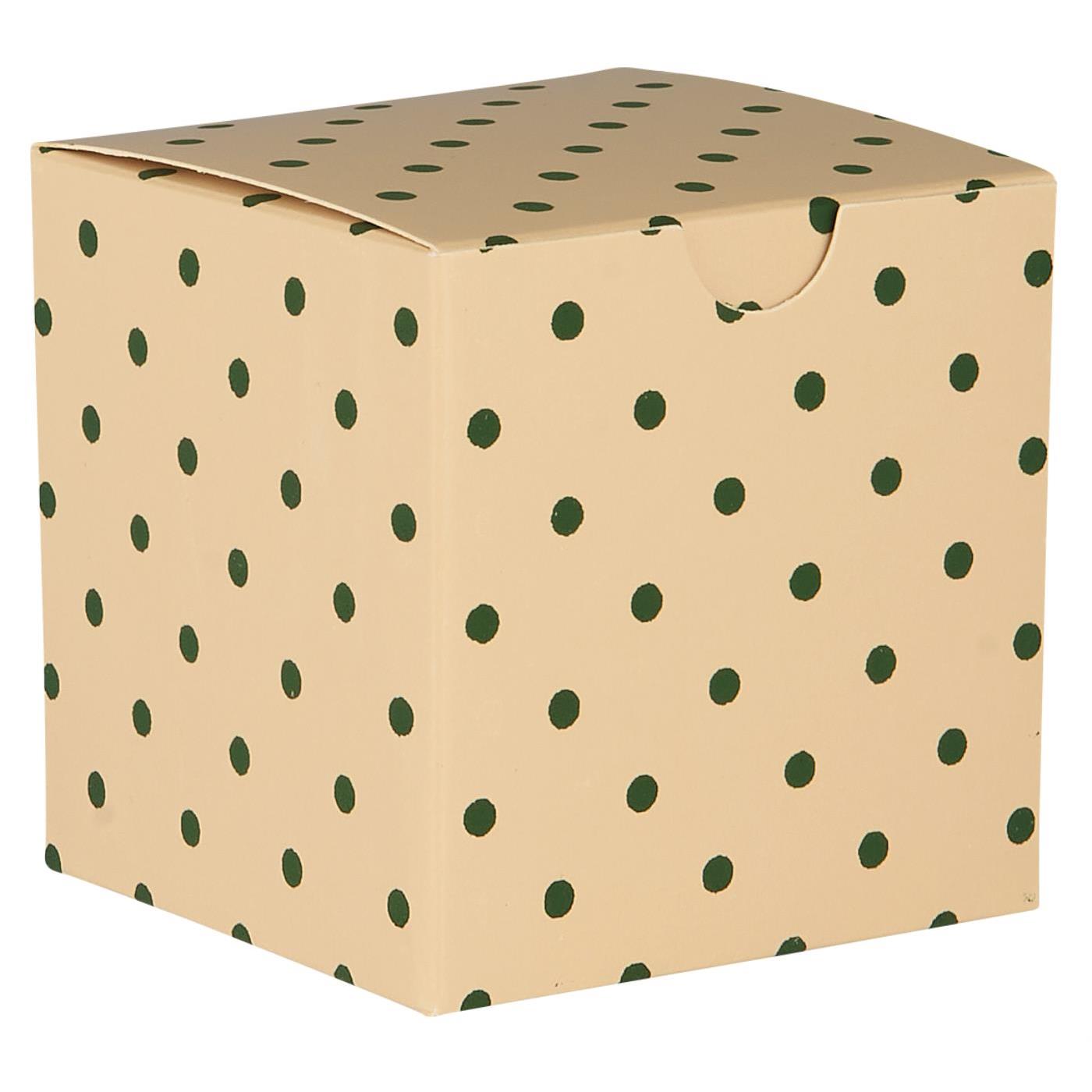 Gift Box Cardboard with Green Dots two sizes