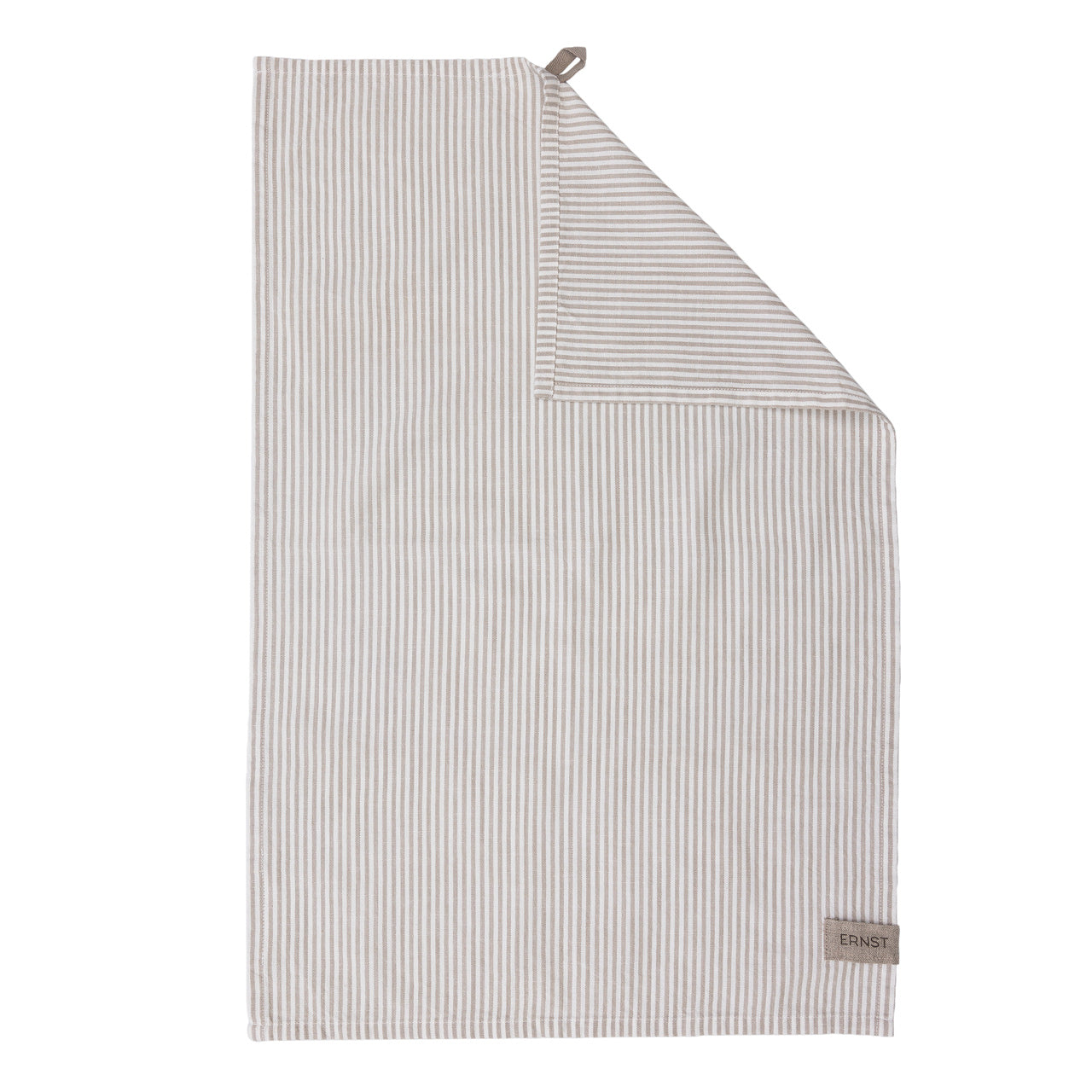 Cotton Tea Towel Beige and White Stripes