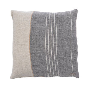 Linen Cushion Grey and Natural 50x50