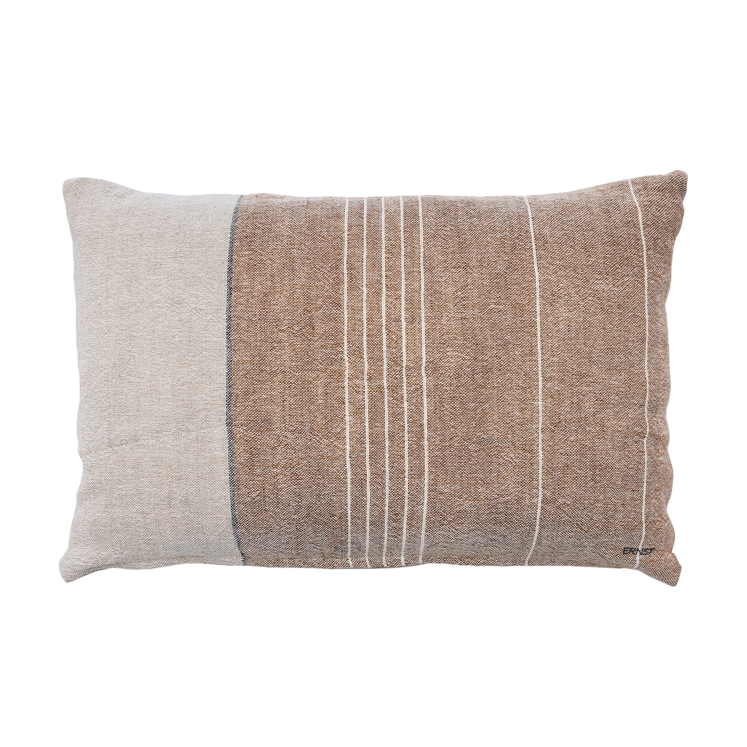 Linen Cushion Grey and Natural 40x60