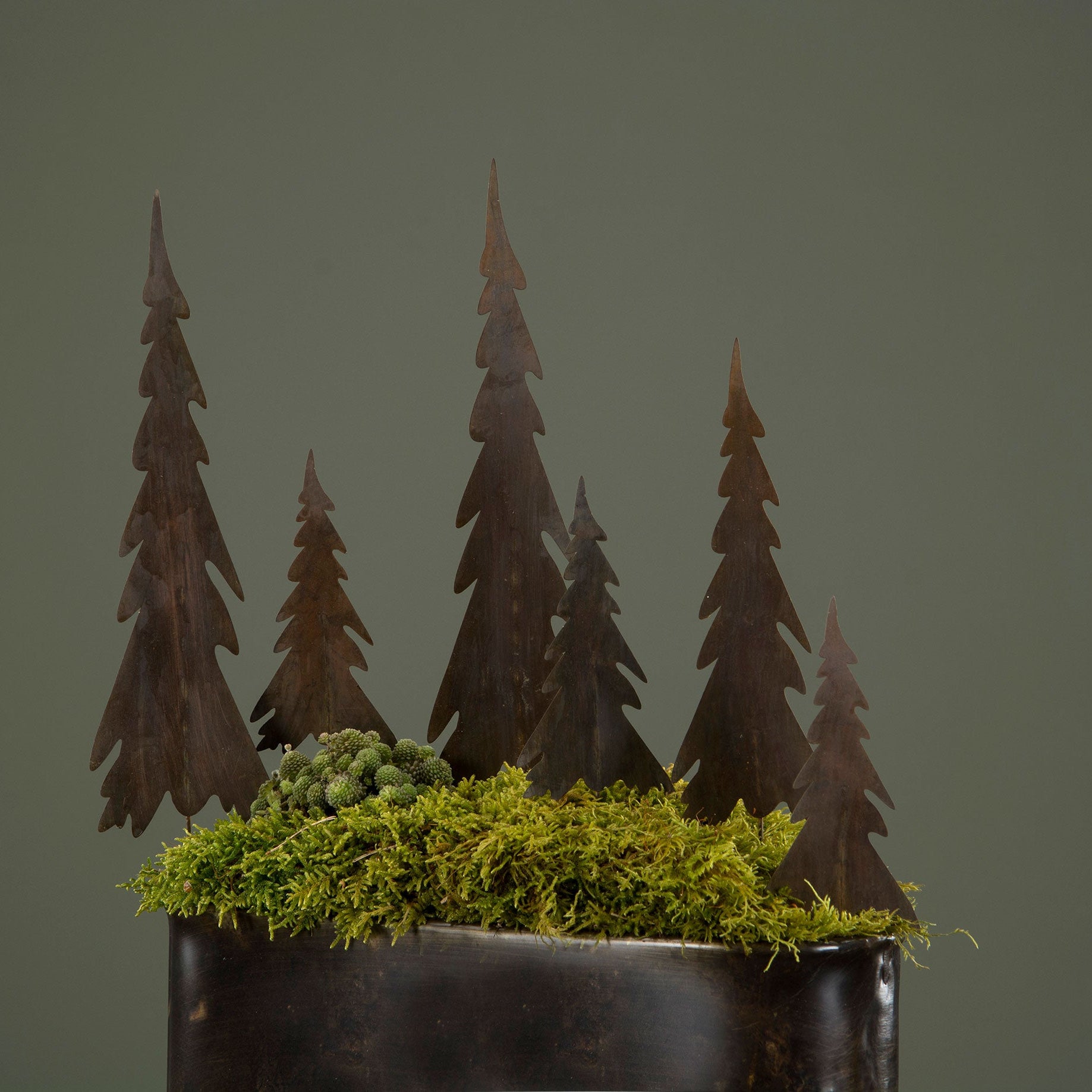 Metal Tree Decoration on Spike Three Sizes