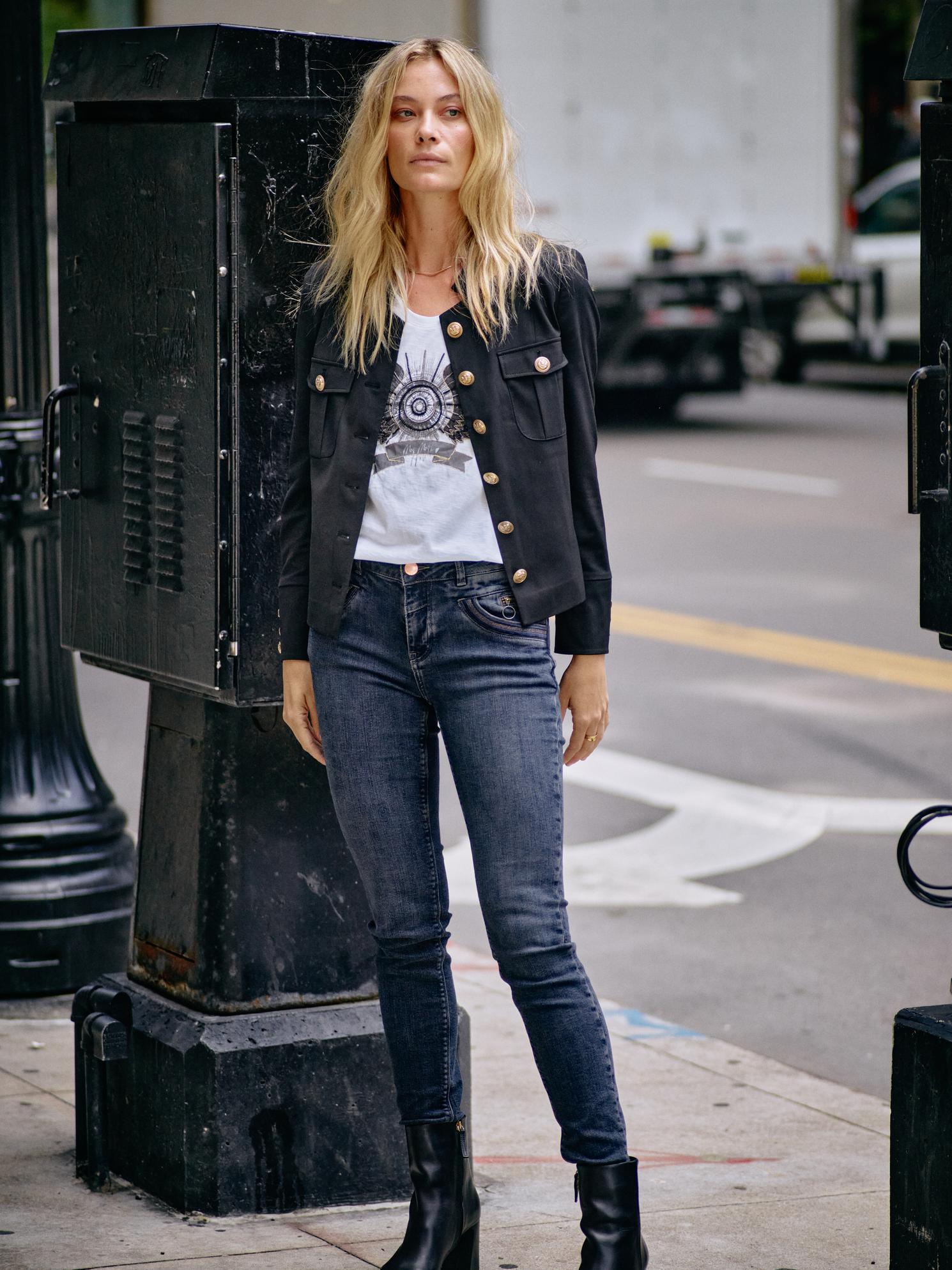 MosMosh Naomi Colla Jeans Dark Denim