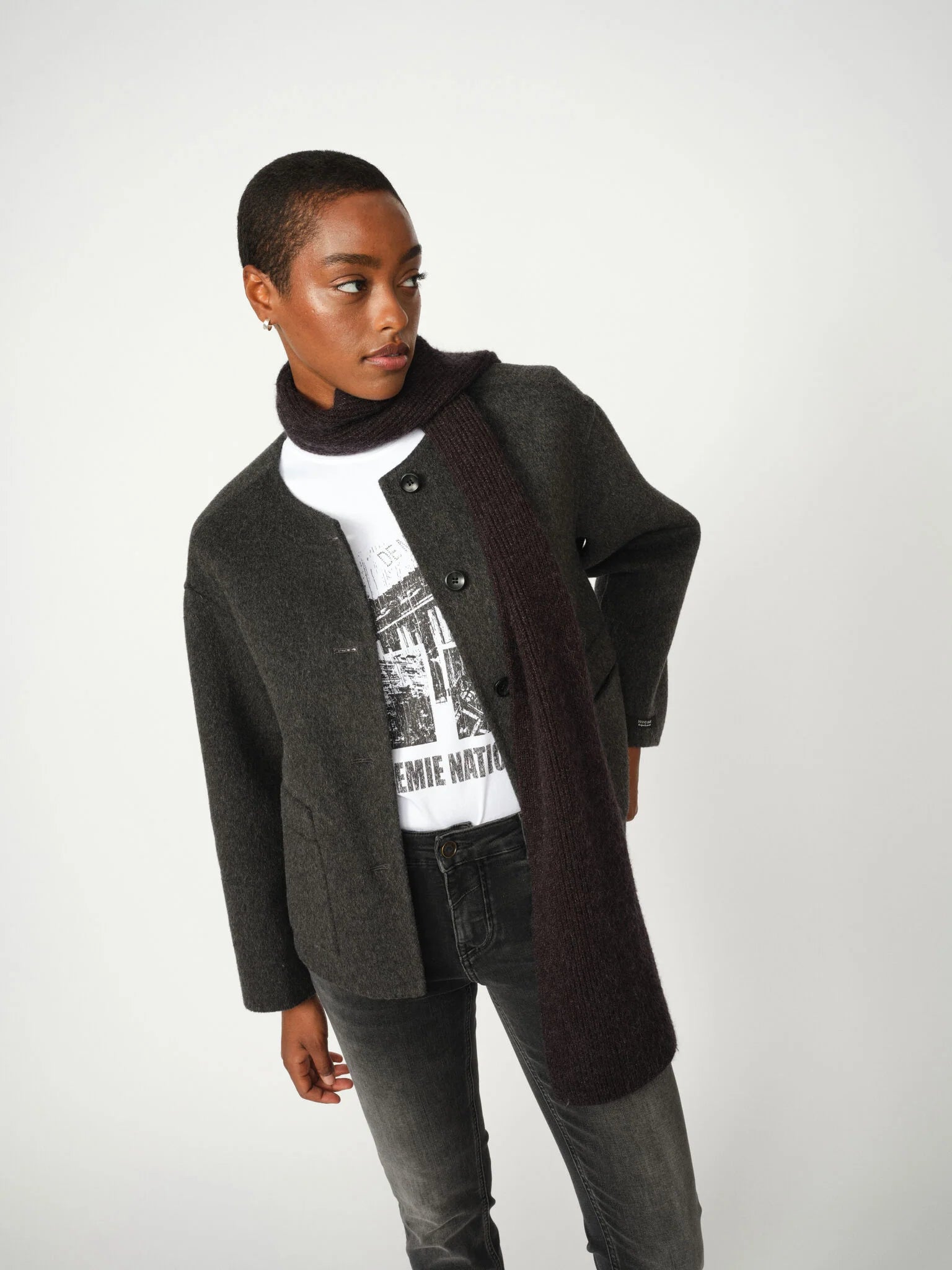 Mosmosh Maria Loisa Wool Jacket with Scarf