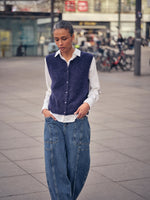 Load image into Gallery viewer, MosMosh Rosy Galleon Jeans Dark Blue
