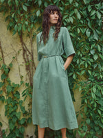 Load image into Gallery viewer, MosMosh Rayas Alexis Dress Turf Green
