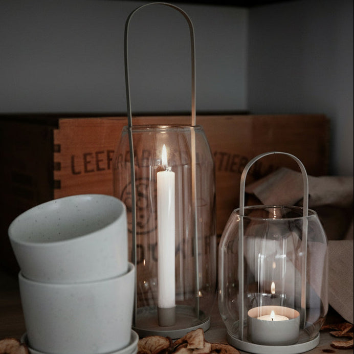 Glass Lantern for Dinner Candles Large