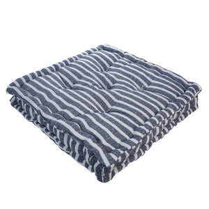 SEAT PAD CUSHION FRENCH NAVY STRIPE COTTON
