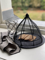 Load image into Gallery viewer, Small Round Placemat Black Faux Stone
