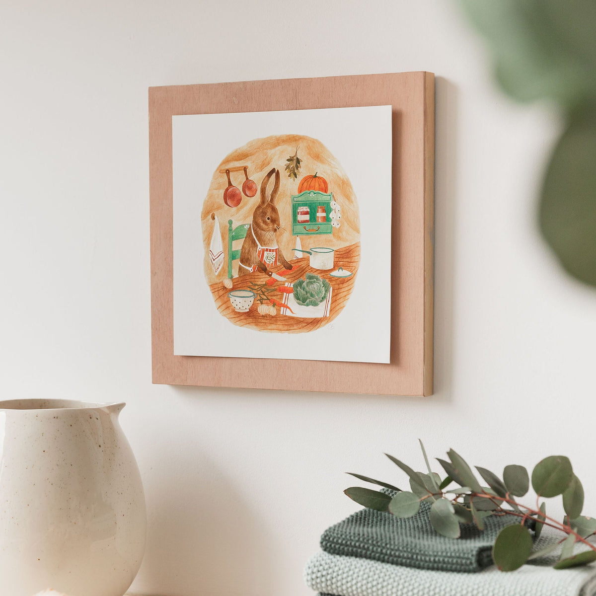 SQUARE RABBIT KITCHEN PRINT 20CM X 20CM – TUSKcollection