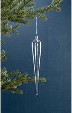 Load image into Gallery viewer, Glass Icicle Decoration Two Sizes

