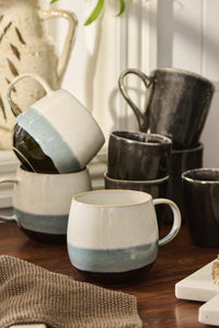 Ceramic Mug Blue Layered Design