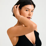 Load image into Gallery viewer, Arash Pearl Bracelet Silver Elasticated

