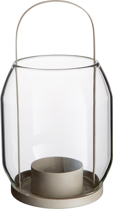 Glass Lantern for Tea Lights and Small Pillar Candles
