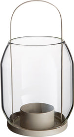 Load image into Gallery viewer, Glass Lantern for Tea Lights and Small Pillar Candles
