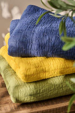 Load image into Gallery viewer, Classic Quilted Blacket Throw Green Cross Stitch

