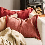 Load image into Gallery viewer, Rust Woven Cushion Striped
