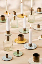 Load image into Gallery viewer, Taper Candle Holder Cream and Metal

