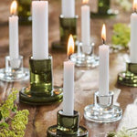 Load image into Gallery viewer, Green Glass Taper Candle Holder
