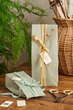 Load image into Gallery viewer, Striped Green Paper Wrapping Bag
