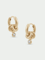 Load image into Gallery viewer, Gold Aria Hoop Huggie Earrings

