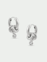 Load image into Gallery viewer, Silver Aria Hoop Huggie Earrings
