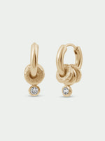 Load image into Gallery viewer, Gold Aria Hoop Huggie Earrings
