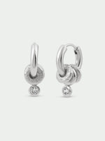 Load image into Gallery viewer, Silver Aria Hoop Huggie Earrings
