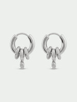 Load image into Gallery viewer, Silver Aria Hoop Huggie Earrings
