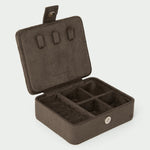 Load image into Gallery viewer, Edge Mini Suede Jewellery Box Brown
