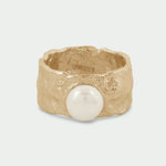 Load image into Gallery viewer, Iris Ring Gold with Pearl
