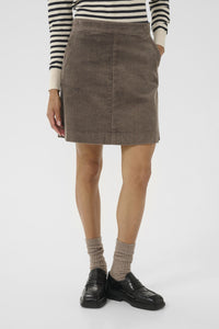 Part Two Lings Cord Skirt Falcon Brown