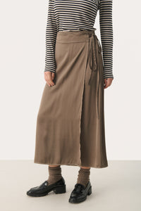 Part Two Lovelie Wrap Skirt Bronze