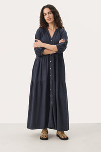 Part Two Nataliya Navy Dress Linen