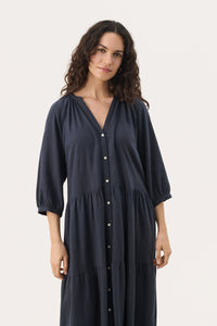 Part Two Nataliya Navy Dress Linen