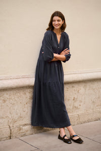 Part Two Nataliya Navy Dress Linen