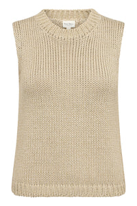 Part Two Nathanie Vest Knitted Metallic Gold