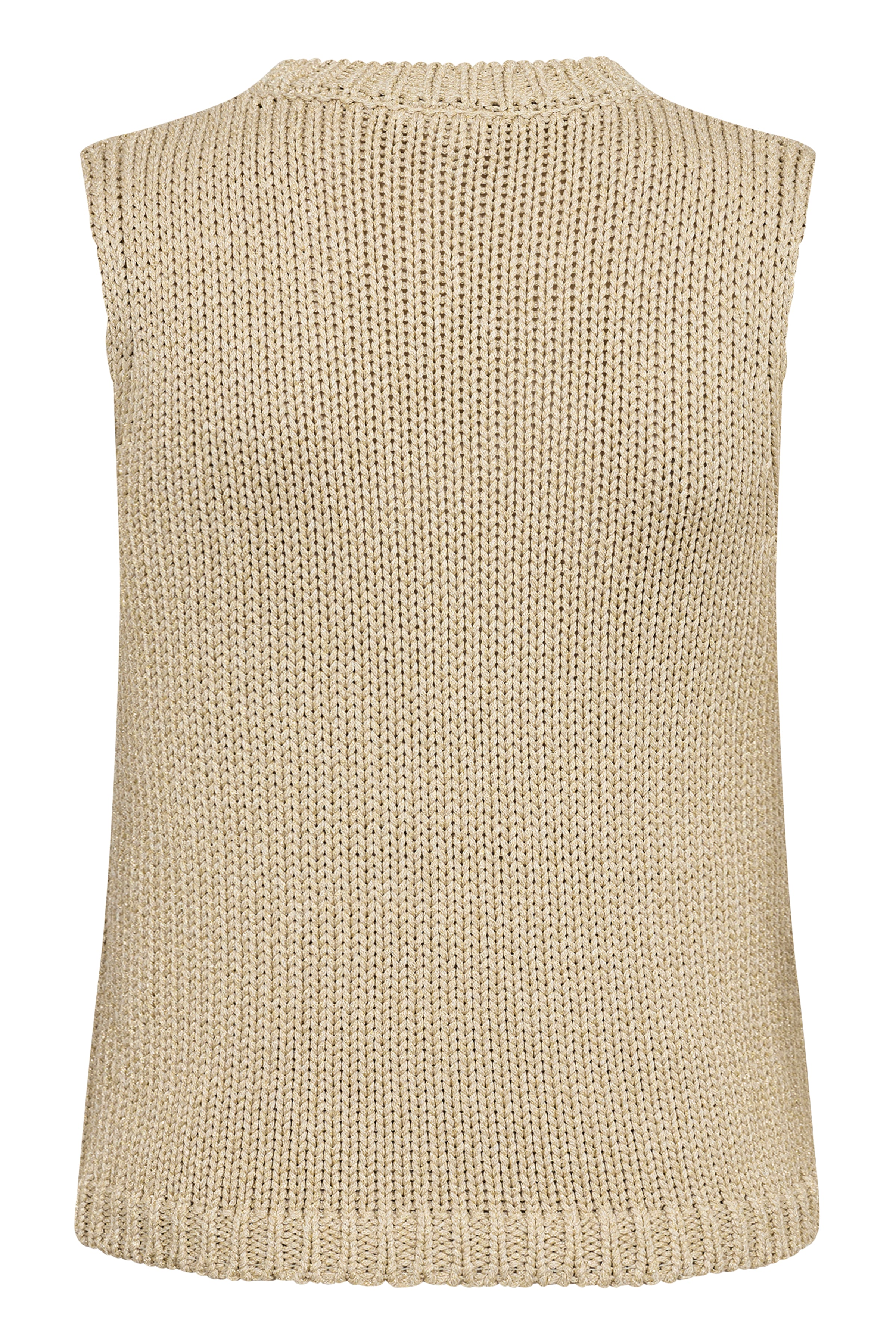 Part Two Nathanie Vest Knitted Metallic Gold