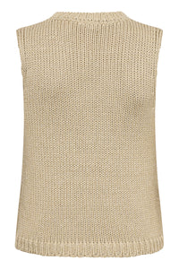 Part Two Nathanie Vest Knitted Metallic Gold