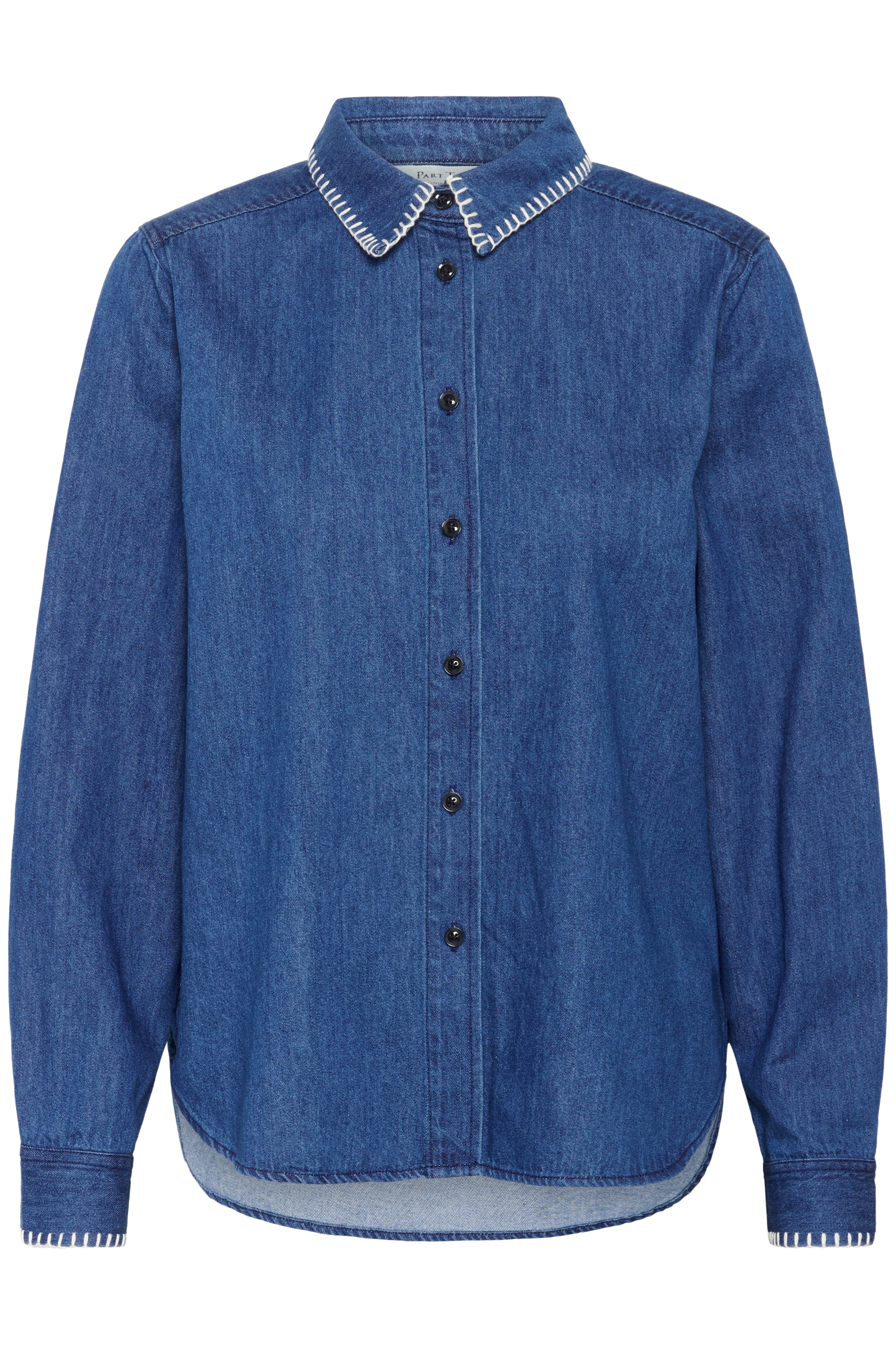 Part Two Sarafia Denim Shirt with Embroidered Collar
