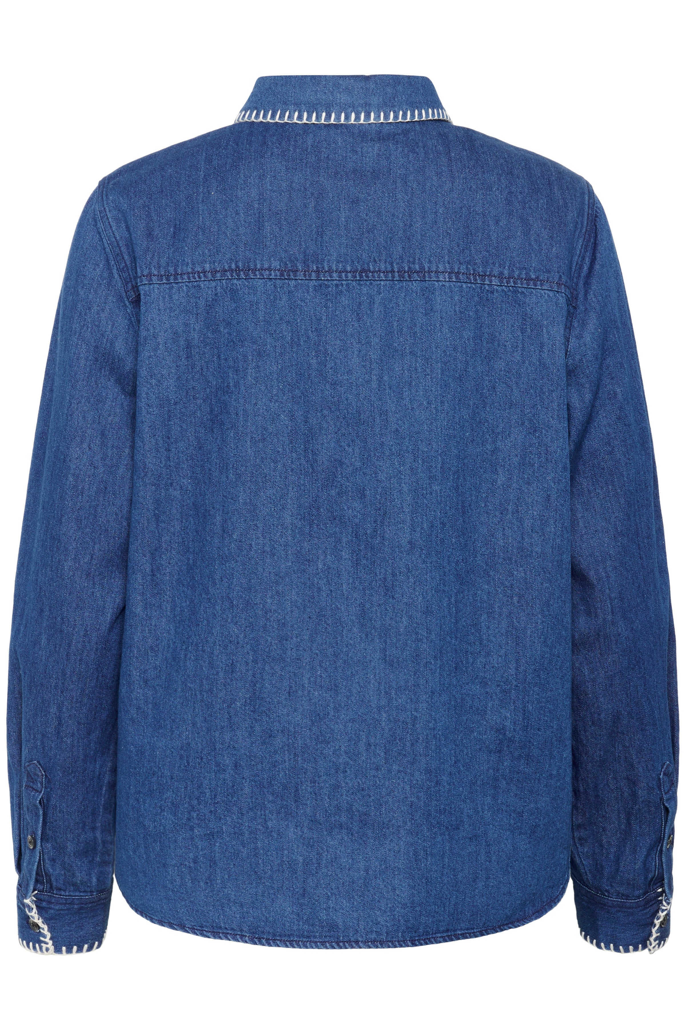 Part Two Sarafia Denim Shirt with Embroidered Collar