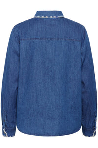 Part Two Sarafia Denim Shirt with Embroidered Collar