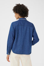 Load image into Gallery viewer, Part Two Sarafia Denim Shirt with Embroidered Collar
