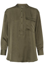 Load image into Gallery viewer, Part Two Shanta Blouse Shirt Olive Green
