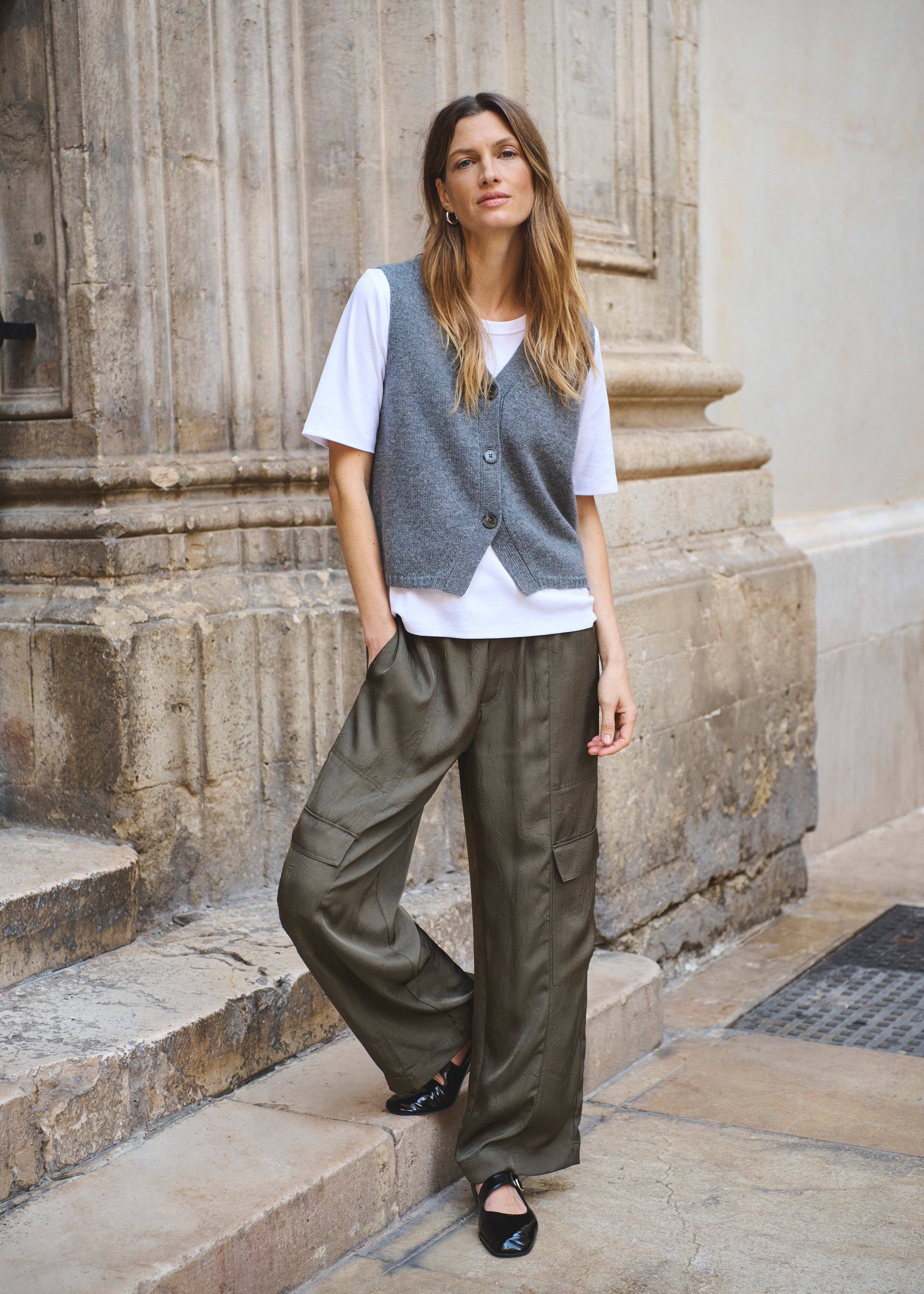 Part Two Sharina Tarmac Green Trousers