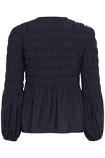 Load image into Gallery viewer, Part Two Siffe Navy Blouse
