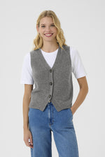 Load image into Gallery viewer, Part Two Sylva Waistcoat Knitted Vest Grey
