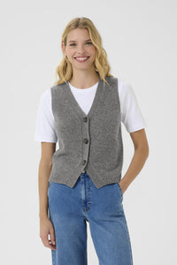 Part Two Sylva Waistcoat Knitted Vest Grey