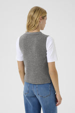 Load image into Gallery viewer, Part Two Sylva Waistcoat Knitted Vest Grey
