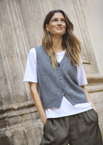 Load image into Gallery viewer, Part Two Sylva Waistcoat Knitted Vest Grey
